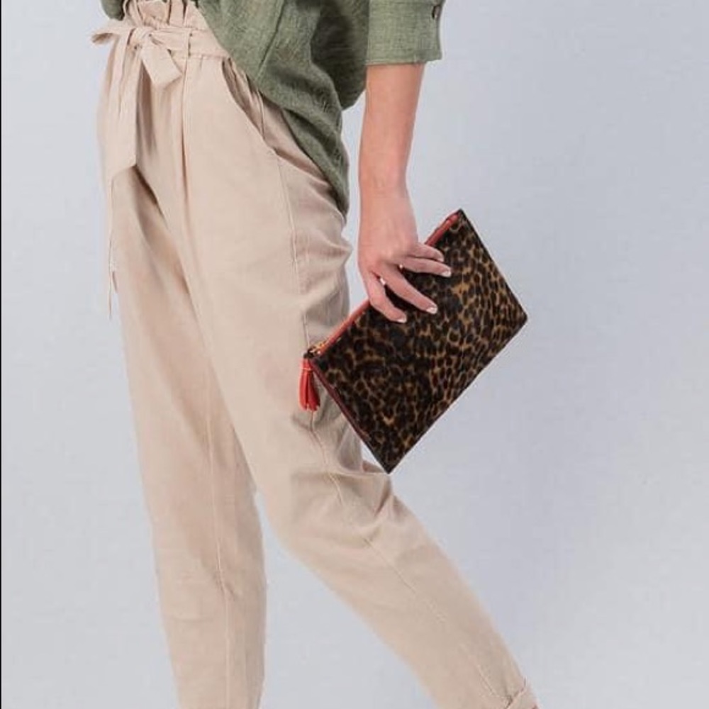 💛Folded Cuffed Pants with Working Tie Waist